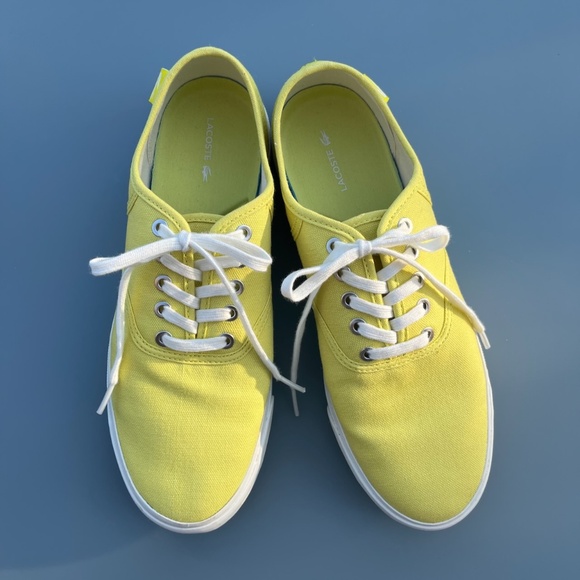 Lacoste Yellow Canvas Sneakers - Picture 7 of 9